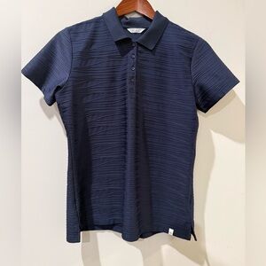 Lady Hagen Navy Button Down Polo Shirt Size M